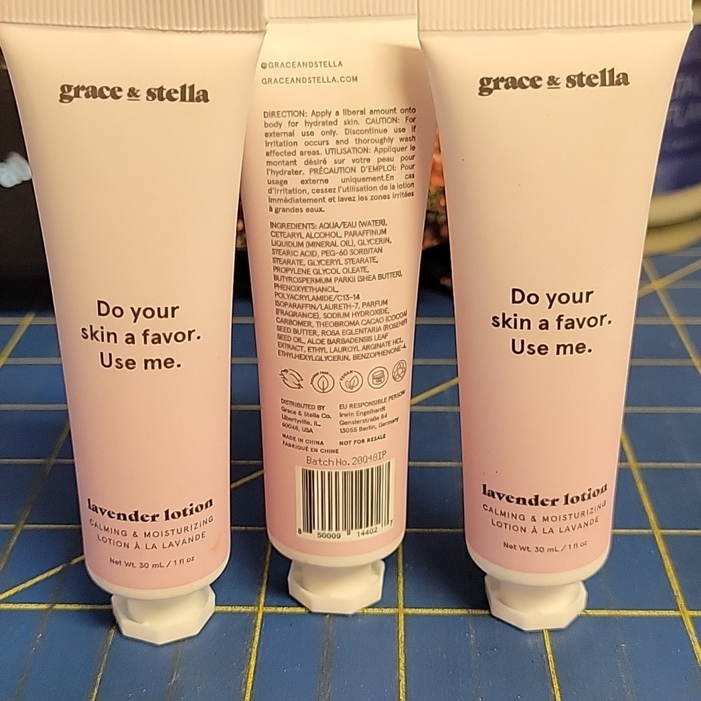 Grace & Stella Lavender Lotion 30ml Set of 3 Tubes New Sealed
